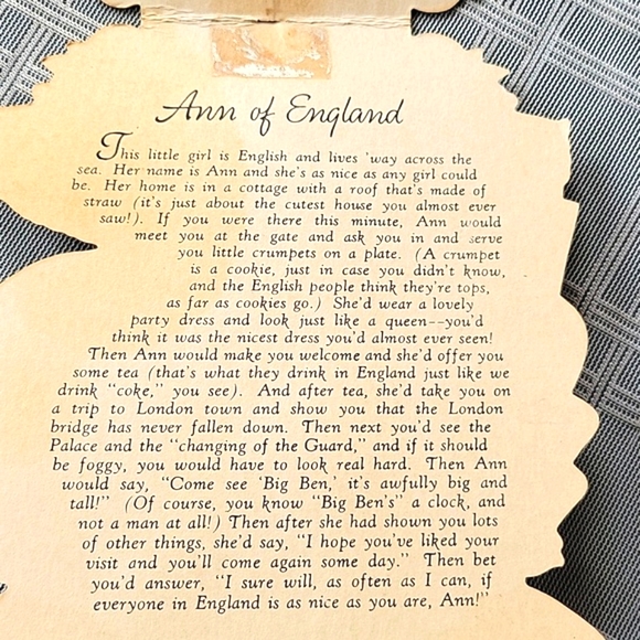 Vintage Hallmark 1948 Doll Card- Ann of England - Picture 4 of 8